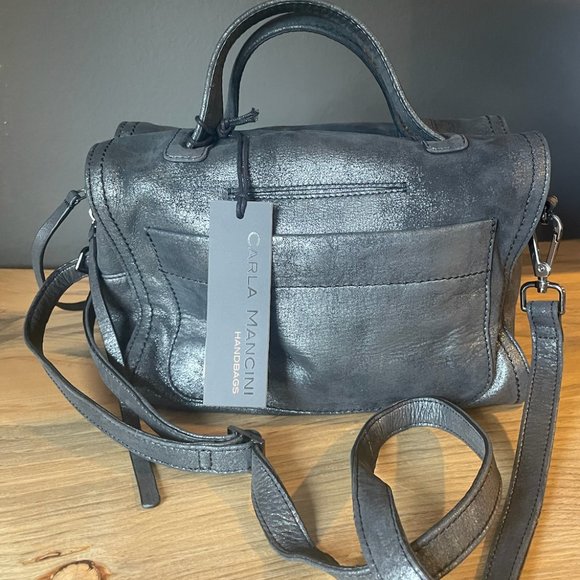 Carla Mancini Brinkley Black Silver Bag Purse - Picture 3 of 7